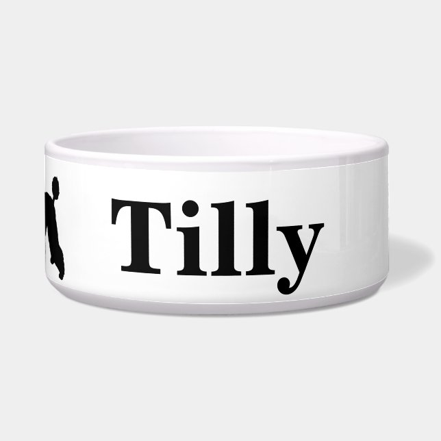 Personalized Poodle Dog Bowl (Front)