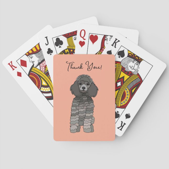 Personalized Poodle Dog Pet Playing Cards (Back)