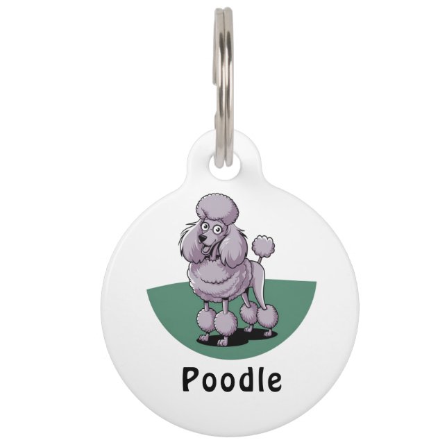 Personalized  Poodle Dog Puppy Name Pet Tag (Front)