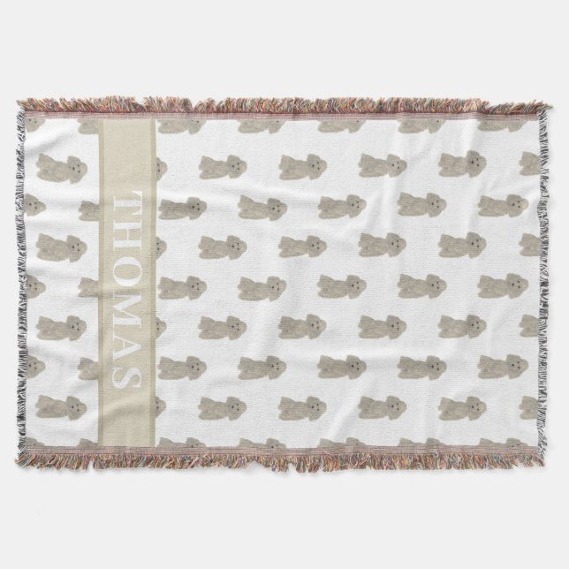 Personalized Poodle (Grey Silver)  Throw Blanket (Front)