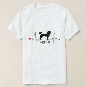 Personalized Poodle Love My Dog Heart Beat T-Shirt