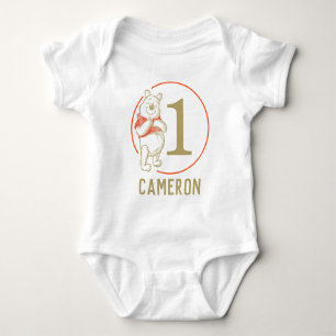 Personalized Pooh First Birthday Baby Bodysuit