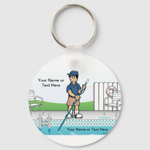 Personalized Pool Cleaner - Male  Keychain