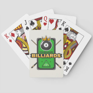 Personalized Pool Hall NAME 8 Ball Crown Billiards Playing Cards