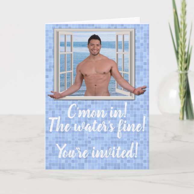 Personalized Pool or Beach Party Invitation Cards (Front)