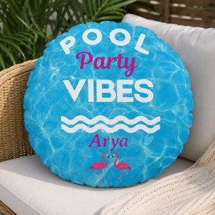 Personalized Pool Party Vibes Throw Pillow
