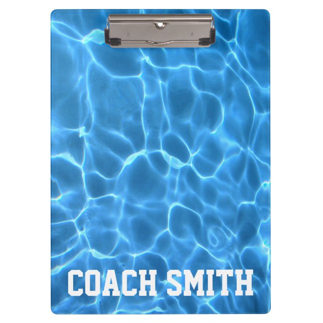 Personalized Pool Photo Swimming or Diving Coach Clipboard (Front)