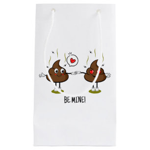 Personalized Poop Emoji Love Couple  Small Gift Bag