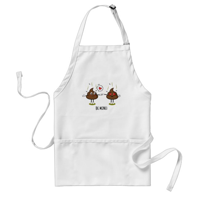 Personalized Poop Emoji Love Couple  Standard Apron (Front)