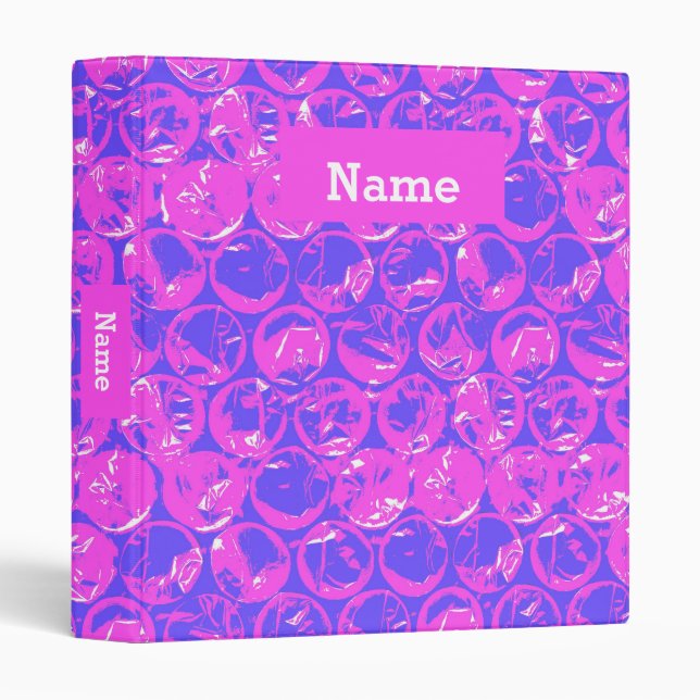 Personalized pop art bubble wrap binder (Front/Spine)