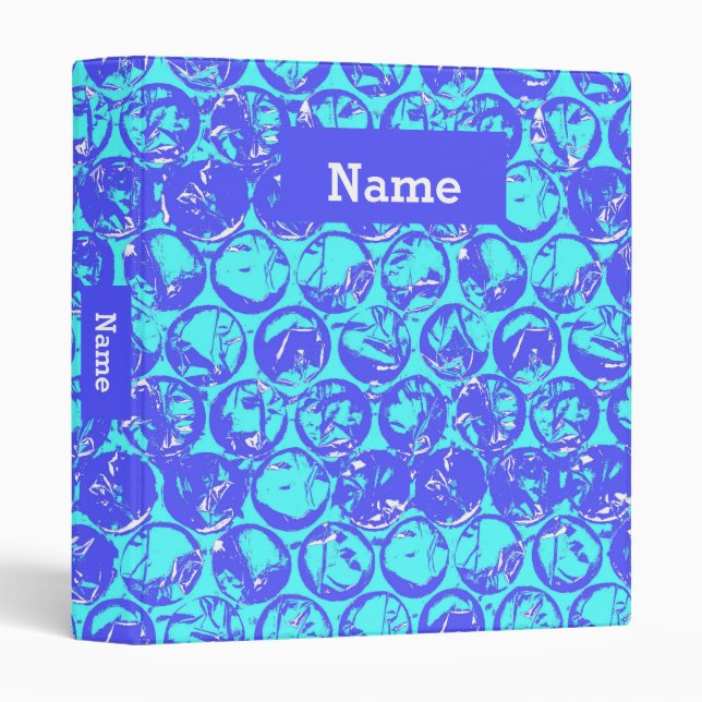Personalized pop art bubble wrap binder (Front/Spine)