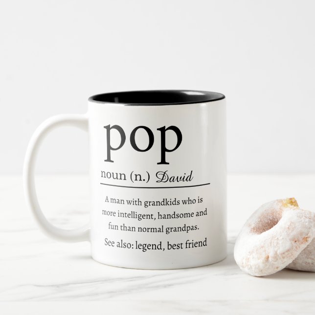 Personalized Pop Definition Two-Tone Coffee Mug (With Donut)