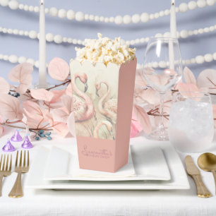 Personalized Popcorn Boxes, Flamingo Party Theme Favor Box