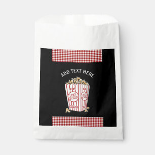 Personalized Popcorn Candy Favour Bags Red Plaid