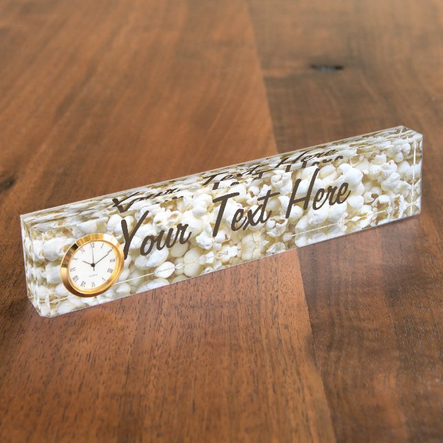 Personalized Popcorn Texture Photography Nameplate (Side)