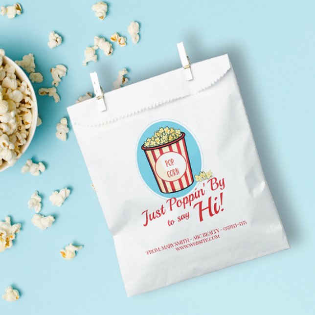 Personalized Poppin' By to Say Hi Pop By Favour Bag (Personalized Poppin' by To Say Hi Favor Bag for Real Estate and Small Business Marketing)