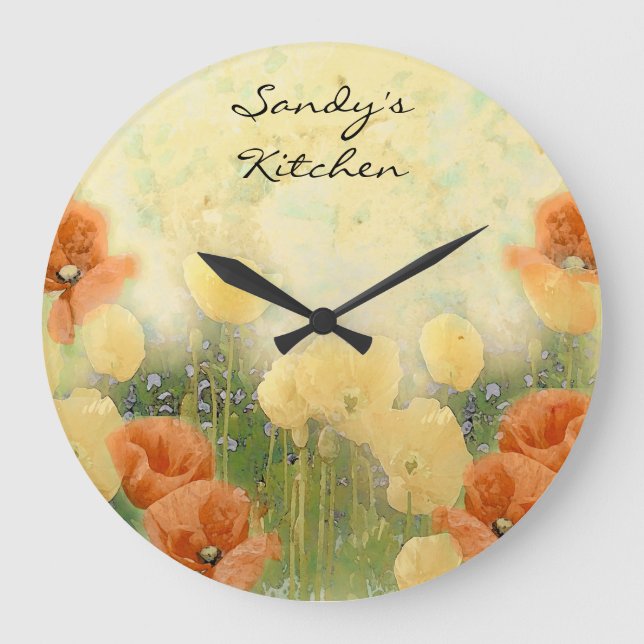 Personalized Poppy Kitchen Clock (Front)