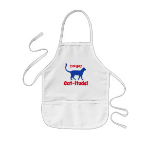 Personalized Popular I've Got Cat-itude Kids Apron