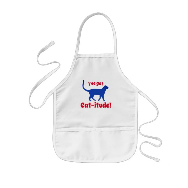 Personalized Popular I've Got Cat-itude  Kids Apron (Front)