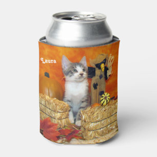 Personalized - Pork Chop The Cat's Fall / Autumn  Can Cooler
