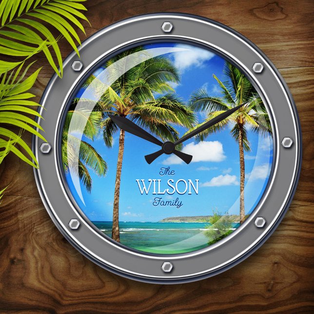 Personalized Porthole to Paradise Wall Clock (Creator Uploaded)