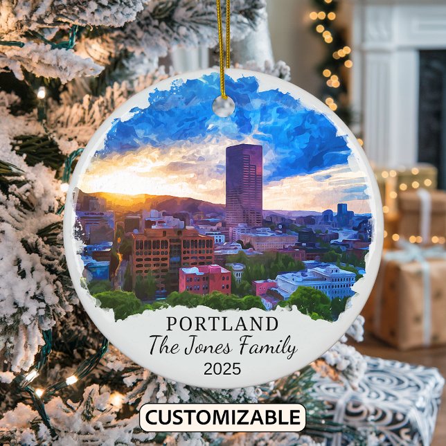 Personalized Portland Ornament, Oregon State Ceramic Ornament (Creator Uploaded)
