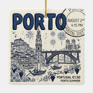 Personalized Porto Portugal Photo Travel Ceramic Ornament
