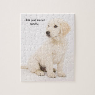 Personalized portrait golden retriever puppy dog: jigsaw puzzle