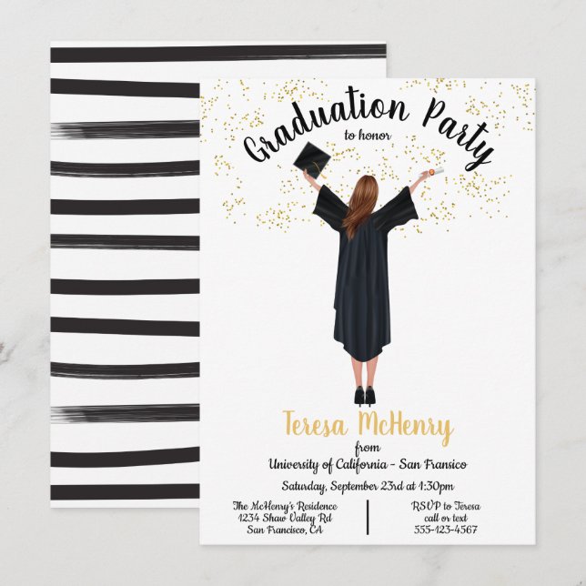 Personalized Portrait Graduation invitations (Front/Back)