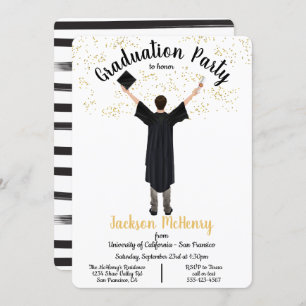 Personalized Portrait Male Graduation invitations