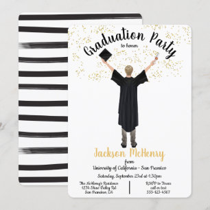 Personalized Portrait Male Graduation invitations