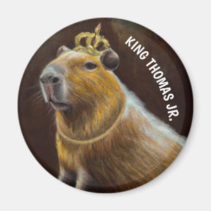 PERSONALIZED PORTRAIT OF CAPYBARA WEARING A CROWN MAGNET