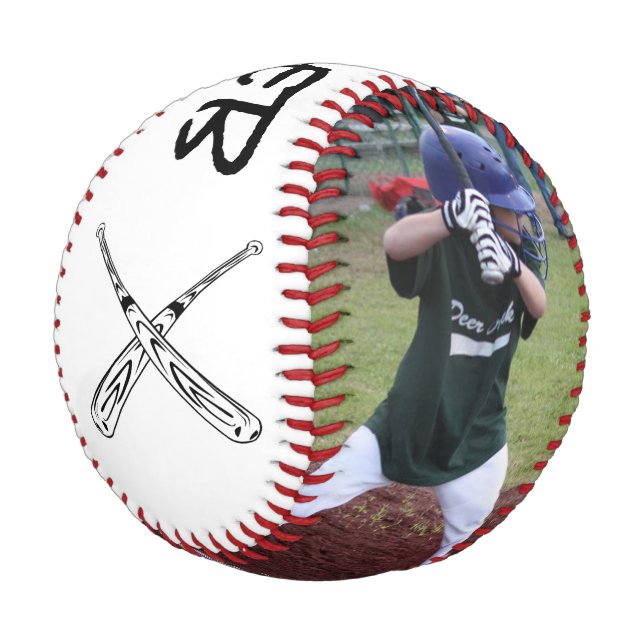 Personalized Portrait with Name Baseball (Angled)