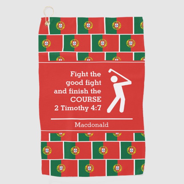 Personalized PORTUGAL Christian Golf Towel (Front)