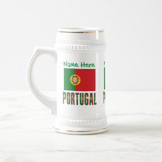 Personalized Portugal Flag Heritage Beer Stein