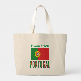 Personalized Portugal Flag Heritage  Large Tote Bag