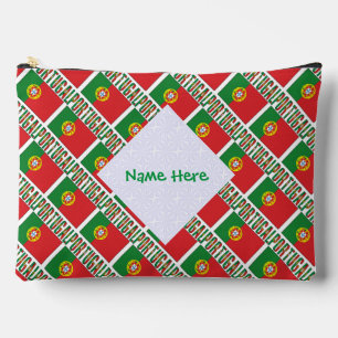 Personalized Portugal Flag Tiled Accessory Pouch