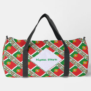 Personalized Portugal Flag Tiled Duffle Bag