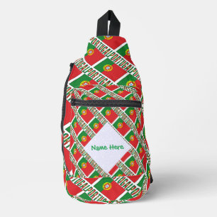 Personalized Portugal Flag Tiled Sling Bag
