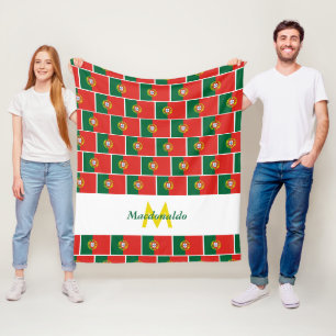 Personalized PORTUGUESE FLAG Fleece Blanket