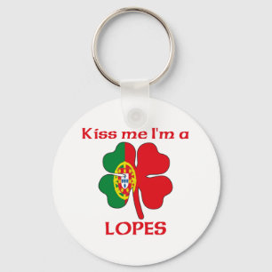 Personalized Portuguese Kiss Me I'm Lopes Keychain