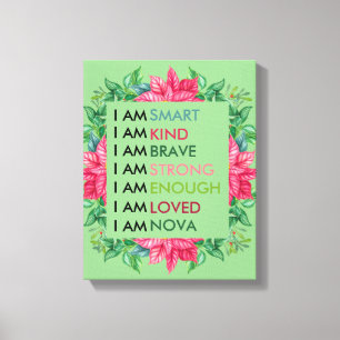 Personalized Positive Affirmations For Kids Canvas Print