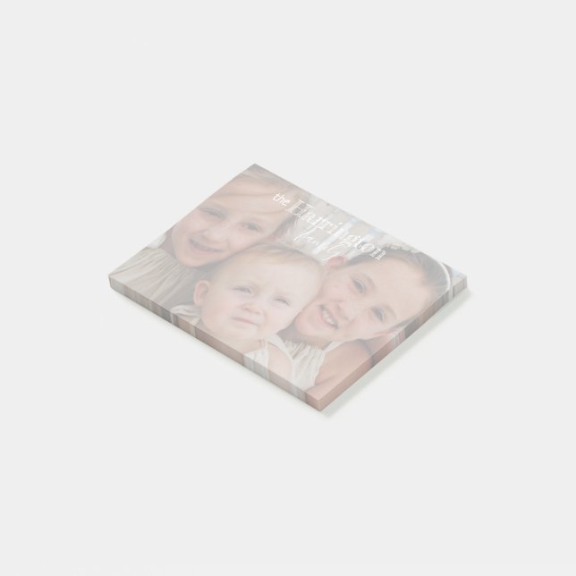 Personalized Post-it® Notes 4x3 Family Name Photo (Angled)