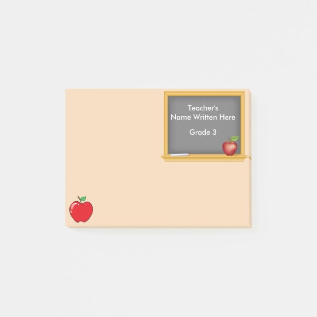 Personalized Post-it Notes - Chalkboard and Apple (Front)