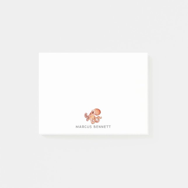 Personalized Post It Notes | Octopus (Front)