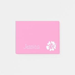Personalized Post-it® notes Pink hibiscus flower