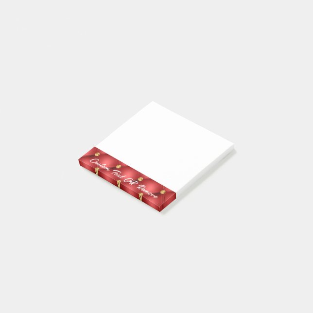Personalized Post-it® Notes Red Gold (Angled)
