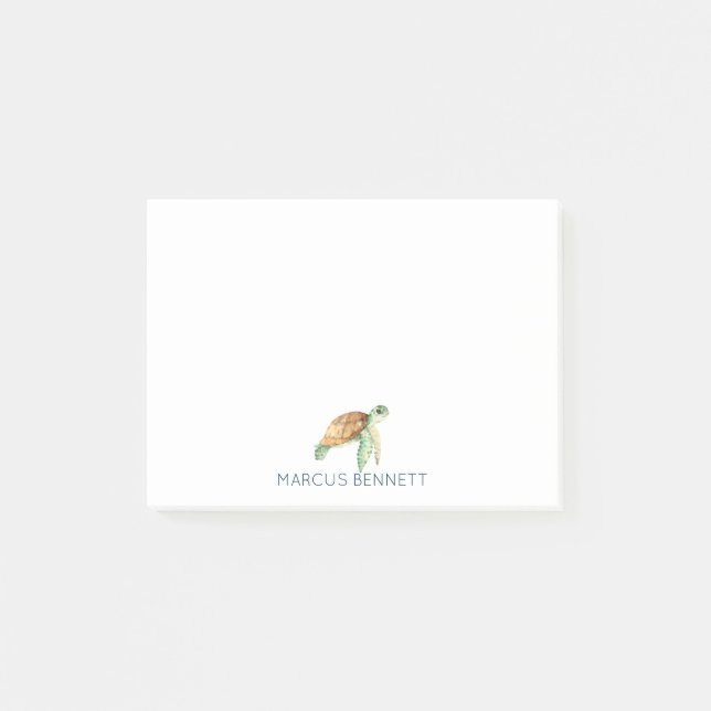 Personalized Post It Notes | Sea Turtle (Front)