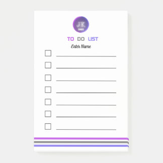 Personalized Post-it Notes To Do List 2022 JK Logo