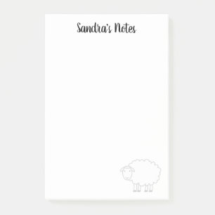 Personalized Post-it® notes with cute sheep